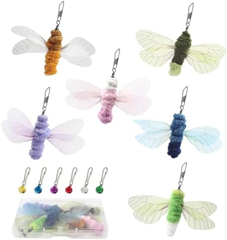 猫 おもちゃ 交換用 6点小飛ぶ昆虫 虫っぽい 猫ちゃんの好みに合わせて取り替え可能 ねこ玩具 飛ぶ虫