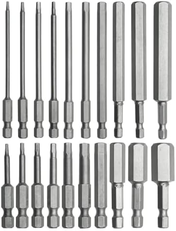 六角レンチビットセット 20本セット 精密ドライバー インパクトドライバービット 電動ドライバー用 六角 6.35mm 磁気吸着 電動ドライバー ビット ドリル ビット工具 50mm/100mm長