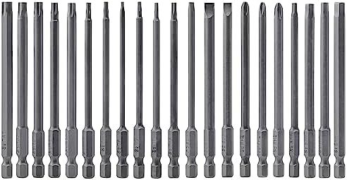 Rakuten - ドライバービットセット 6角レンチ 21本組 100mm 6.35 ビット十字軸 マイナスビット トルクスビット 片頭ビット S2鋼精密ビット 強い磁気 電動ドライバービット