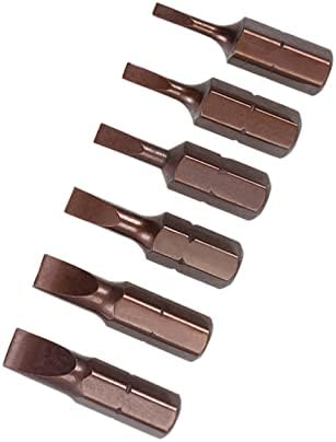 Rakuten - スロット付きビットセット [SL2-SL6] 6.35mm 六角シャンクマグネットマイナスドライバーバッチヘッド ソケットドライバーハンドル用 25.4mm長さ