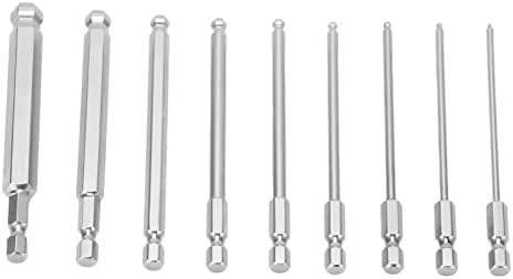 ドライバービットセット 6.35mm六角軸 硬度56-58 HRC H1.5/2.0/2.5/3.0/4.0/5.0/6.0/8.0/10 9本セット ..