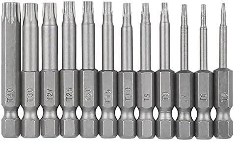 Rakuten - 12本組 50mm トルクスドライバー 六角軸 6.35mm S2合金鋼 T5-T40 ビットセット