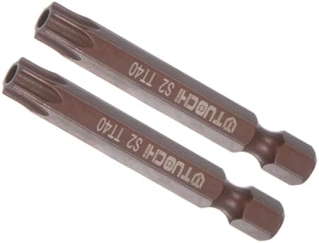 磁気性トルクススクリュードライバービット T40 2" 長さ 1/4" 六角シャンク S2 スチール 6 点 タンパー..