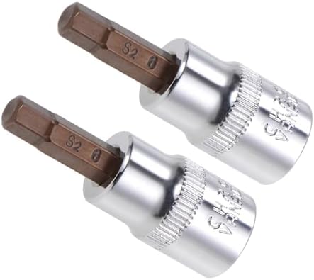 六角ビットソケット メトリック H6 (6mm) ビット 3/8"ドライブ 1.5"長 S2合金鋼熱処理済みCR-Vソケット..