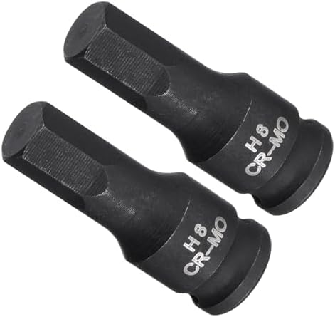 インパクト六角ビットソケット 8mm 1/4"スクエアドライブ35mm長 チャンファー設計ピンホールメトリック..