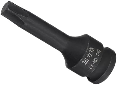 インパクトトルクスビットソケット T50 3/8インチスクエアドライブ 60mm 長さ シャンファーデザイン ピ..