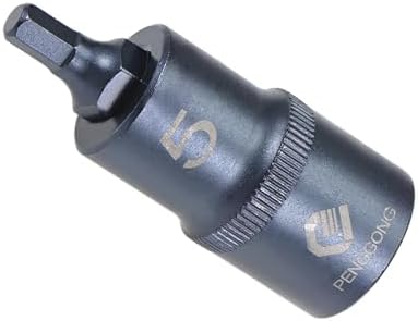 六角ビットソケット H5ビット 1/2"ドライブ 2"長 スタータイプS2合金鋼Cr-Vソケット ブルー色