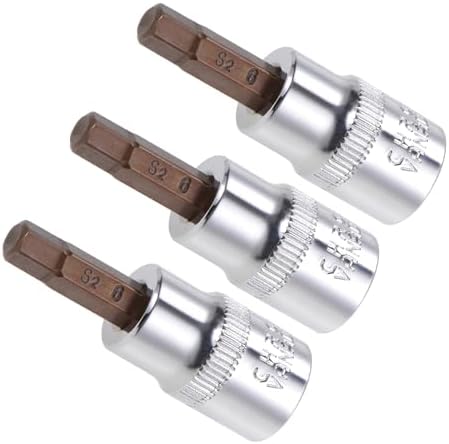 六角ビットソケット メトリック H6 (6mm) ビット 3/8"ドライブ 1.5"長 S2合金鋼熱処理済みCR-Vソケット..