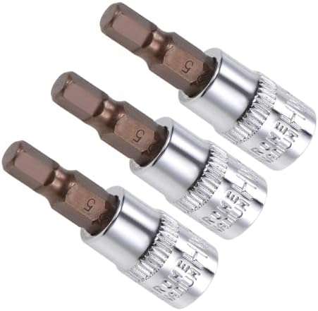 六角ビットソケット メトリック H5 (5mm) ビット 1/4" ドライブ 1.5" 長 S2合金鋼熱処理済みソケット - (用途: 締結具に適用)