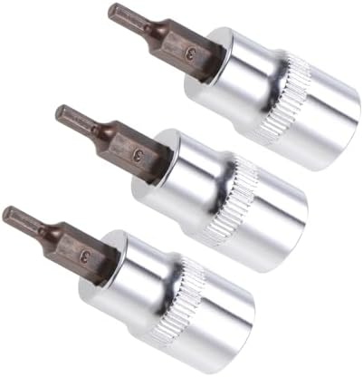 六角ビットソケット メトリックH3（3 mm）ビット 3/8"ドライブ 1.5"長 S2合金鋼熱処理済みCR-Vソケット