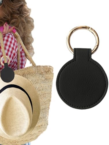 帽子クリップ 帽子収納 磁気ハットクリップ キャップクリップ PUレザー オシャレ 旅行用 一時収納 型崩れ防止 (ブラック)