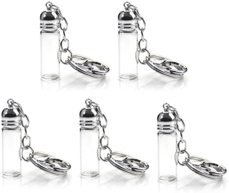 ガラス小瓶 5個セット クリア 香水瓶 ミニチュアボトル DIY 小分け容器 持ち運び便利 願いの壺 骨壷 車..
