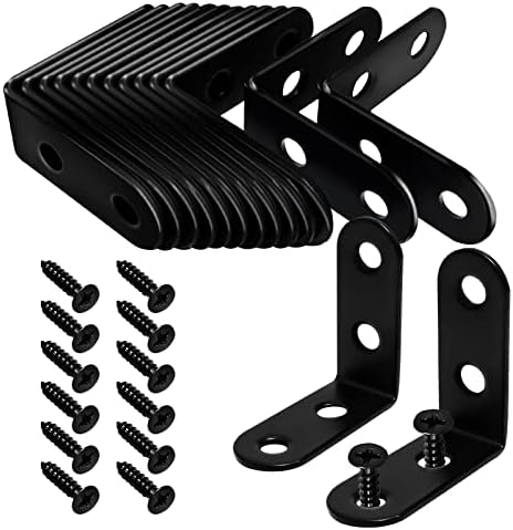 L字金具 黒 16個 アングル金具 40*40*16mm コーナーブレース 66個ネジ付け