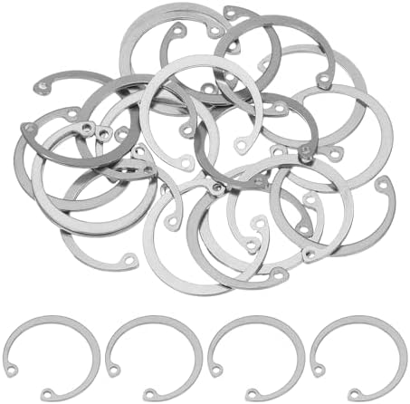 内部保持リング、20個 E-クリップ スナップリング 304ステンレス鋼 内部シリップ 自動車バルブ装置ベア..