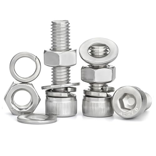 樂天商城 - 六角穴付ボルトM6 全ネジ ナット フラット ロックワッシャーキット (M6x40mm 10セット)