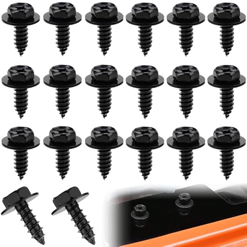 樂天商城 - タッピングネジ 六角頭ネジ ワッシャー付き 20個セット 6*16mm ブラック