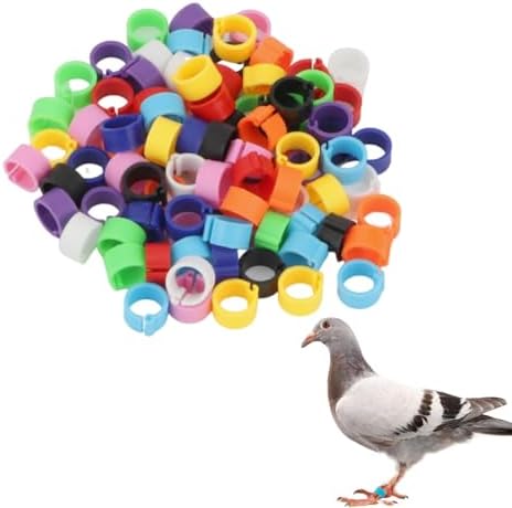 足輪 家禽用足輪 家禽用個体識別リング 鳩 アヒル 鴨鶏足環 割輪 オウムの脚リング 着脱簡単 再利用可能 8mm カラフル50個セット