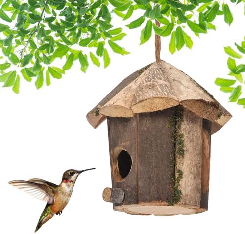 屋外用の巣箱 木製の自然の鳥の家 中庭 庭の装飾 (style1)