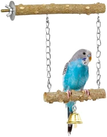 止まり木 インコ とまり木 天然木 止まり木ステージ 爪研ぎ 鳥休み場所 鳥スタンド 鈴付き インコおも..