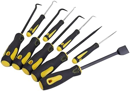 Rakuten - シールはがし ピックツール 9種類セット パッキン交換 工具 メンテナンス オイル 工具キット (イエロー)