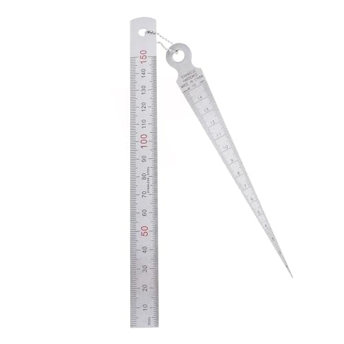 樂天商城 - テーパーゲージ 穴検査測定ツール ゲージ深さ定規 2ピース ウェッジテーパー 1-15mm 測定キット 隙間ゲージ 両面読み 木工ツール シルバー