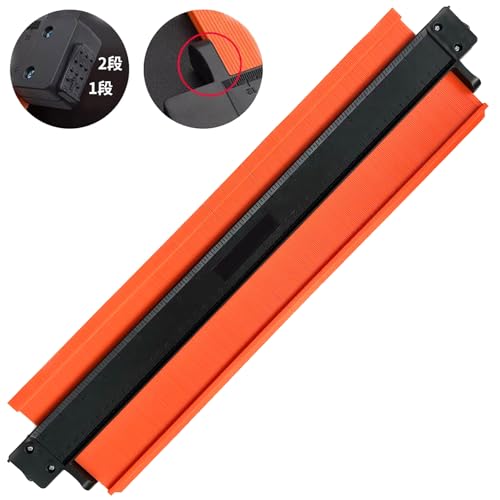 大型型取りゲージ 測定サイズ51cm*7.5cmコンターゲージ 曲線定規 CMとInchの目盛り付き 不規則な測定器..