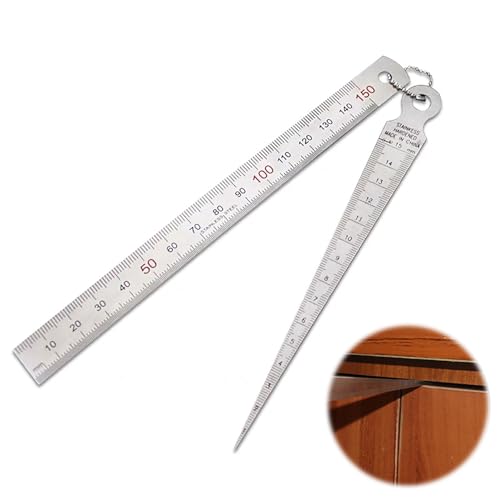 Rakuten - 深さ定規 穴検査測定ツール ウェッジテーパー 1-15mm シルバーステンレス 木工ツール 測定キット 両面読み