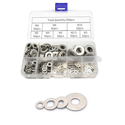 Rakuten - 平座金セット M2-M10 304ステンレス鋼 360PCS