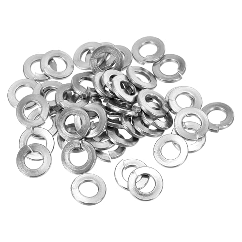 Rakuten - 1/4 スプリットロックワッシャー 25個 内径6.4 mm 外径12.3 mm 304ステンレス鋼 弾性ガスケット ネジボルト用 シルバートーン