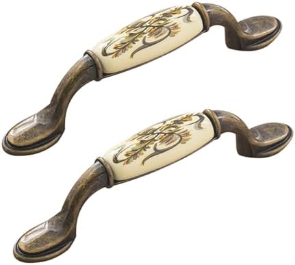 アンティーク ドアノブ 引き出しつまみ ハンドル 2個 食器棚 キャビネット 家具 DIY 装飾 プルハンドル ツマミ おしゃれ【穴間距離96mm 全長143mm 幅20mm】