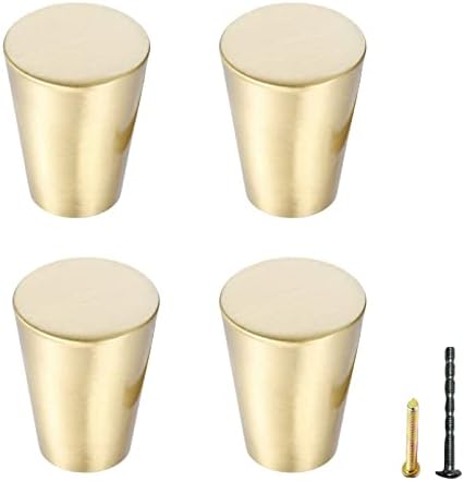 取っ手 つまみ 真鍮 アンティーク調 キャビネット ノブ 食器棚 戸棚 箪笥 ハンドル ゴールデン 20mm 4..