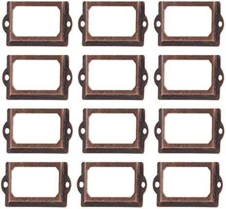 ネームプレート 12枚セット 赤ブロンズ 金具/手作り装飾