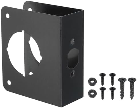 ドア補強プレート 1セット 1-3/4"厚 4-1/2"サイズ ドアノブロックラッチデッドボルトカバープレート 黒