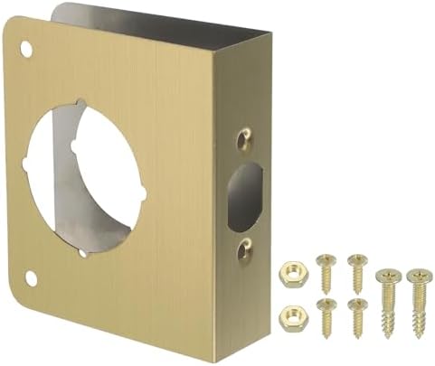 ドア補強プレート 1セット 1-3/8"厚 4-1/2"サイズ ドアノブロックラッチデッドボルトカバープレート ホ..