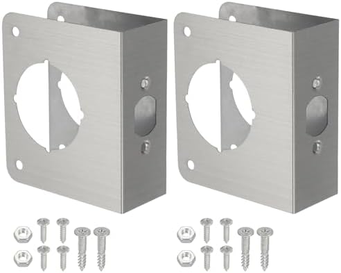 ドア補強プレート 2セット 1-3/4インチ厚さ 4-1/2インチドアノブロックラッチデッドボルトカバープレー..