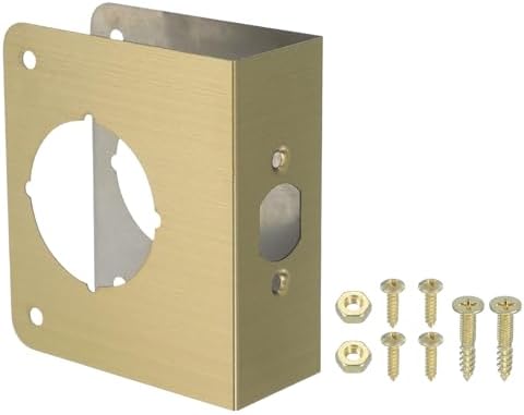 ドア補強プレート 1セット 1-3/4インチ厚 4-1/2インチサイズ ドアノブロックラッチデッドボルトカバー..