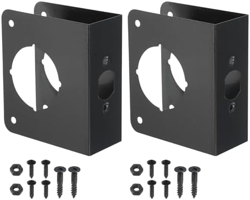 ドア補強プレート 2セット 1-3/4インチ厚さ 4-1/2インチドア用 ドアノブロックラッチデッドボルトカバ..