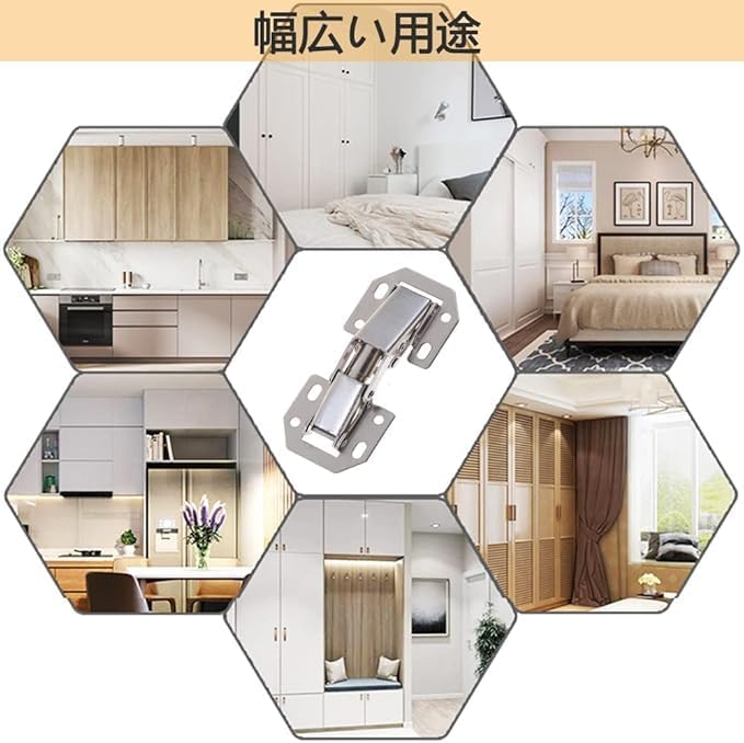 MSMint マルチツール 替刃 販売店のスライド蝶番 固定家具取付け容易隠しヒンジ家具修理固定窓/ドア/キャビネット/棚/ドリル不要ベルト32本ネジ4点セット｜アングル2