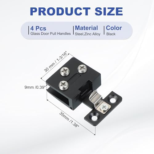 1-3/16インチ キャビネットガラスドアヒンジ 4個 ワインキャビネットクランプ フレ...