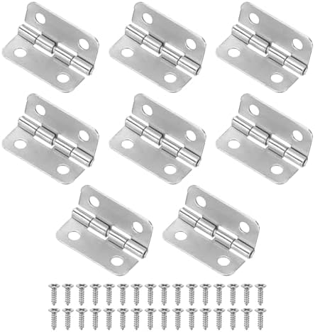8パック ドアヒンジ 3/4"（18mm）電気めっきされた鉄製 インテリアドア折りたたみバットミニヒンジ 木..