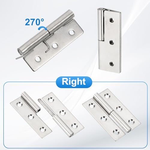 2個のリフトオフヒンジ、3インチの取り外し可能なリフトオフヒンジ、右利き用のス...