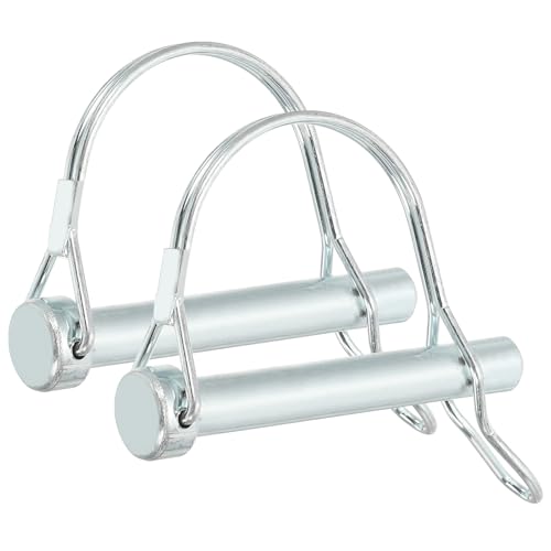 シャフトロックピンWイヤ2/5x2-3/4" 2個セーフティカプラーピンラウンドアーチワイヤリテーナーおよび農業トレーラートラックボート牽引用