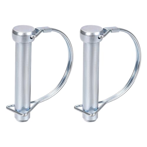 12mm x 70mm（DxL）軸ロックピン - 2個入り - 農業トレーラー芝生用 - 炭素鋼ラウンドトレーラーカプラーピン
