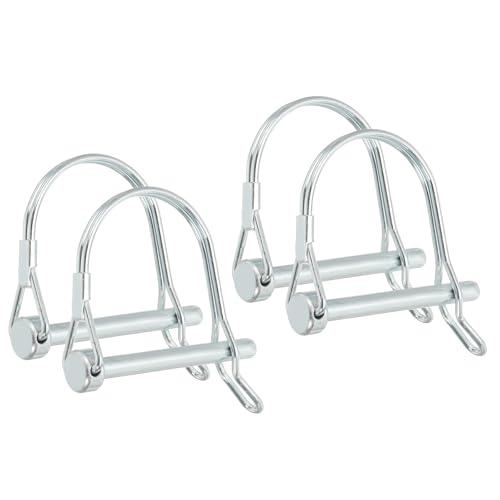 シャフトロックピンWイヤ1/4x2-3/4" 4個セットセーフティカプラーピンPTOピンラウンドアーチワイヤリテーナーおよび農業トレーラートラックボート牽引用