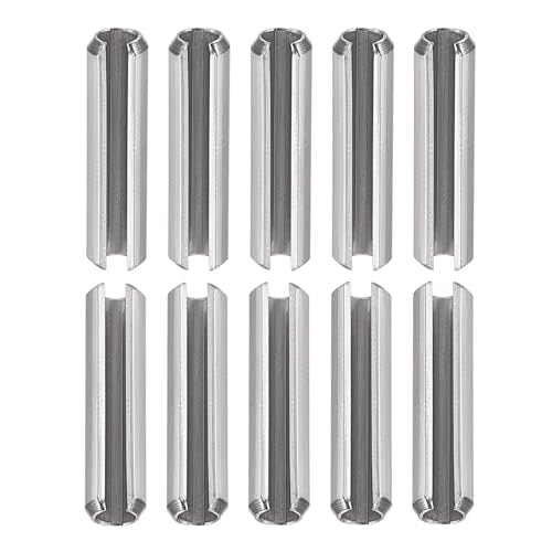 スロット付きスプリングピン20個セット 4mmx20mm(DxL) 家庭用機械の留め具用 304ステンレススチール製ダウエルテンションロールピン