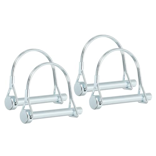 トレーラーカプラーピン 5/16x2-3/8" 4個 ワイヤーロックピン 安全シャフトロックピン 農業トレーラー 芝生用ヒッチ 庭園トラクター カヤック ボート用 丸いPTOピン