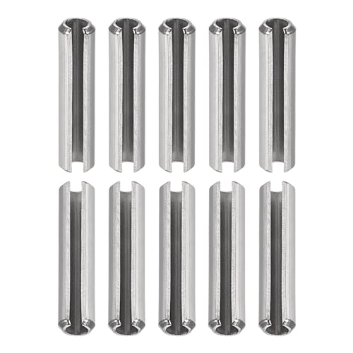 スロット付きスプリングピン 10個入り 家庭用機械の留め具用 スプリングダウエルテンションロールピン シルバー