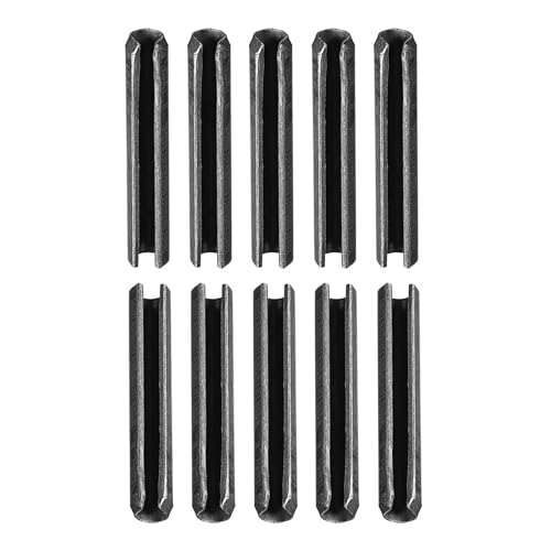 4.4mmx25mm(DxL) スロット付きスプリングピン 20個入り 家庭用機械の留め具用 炭素鋼ダウエルテンションロールピン 黒