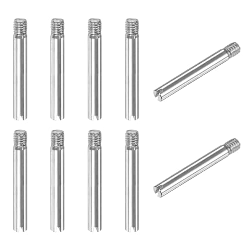M4 x 30mmスロット付き円筒ピンダウエル 304ステンレス鋼外部スレッド位置決めピン 商品/木製プロジェクト用 平行ピン シルバートーン