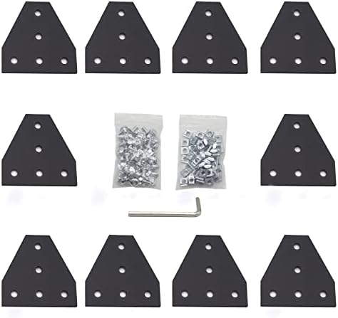 20mm×20mm シリーズアルミニウムプロファイルコネクタセット、T型接続プレート+M5 T-スロットナット+M5..